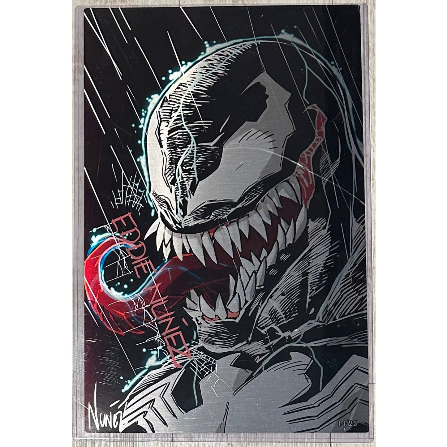 Venom SHADOW RAIN 11x17 METAL Art Print SIGNED by Eddie Nunez!