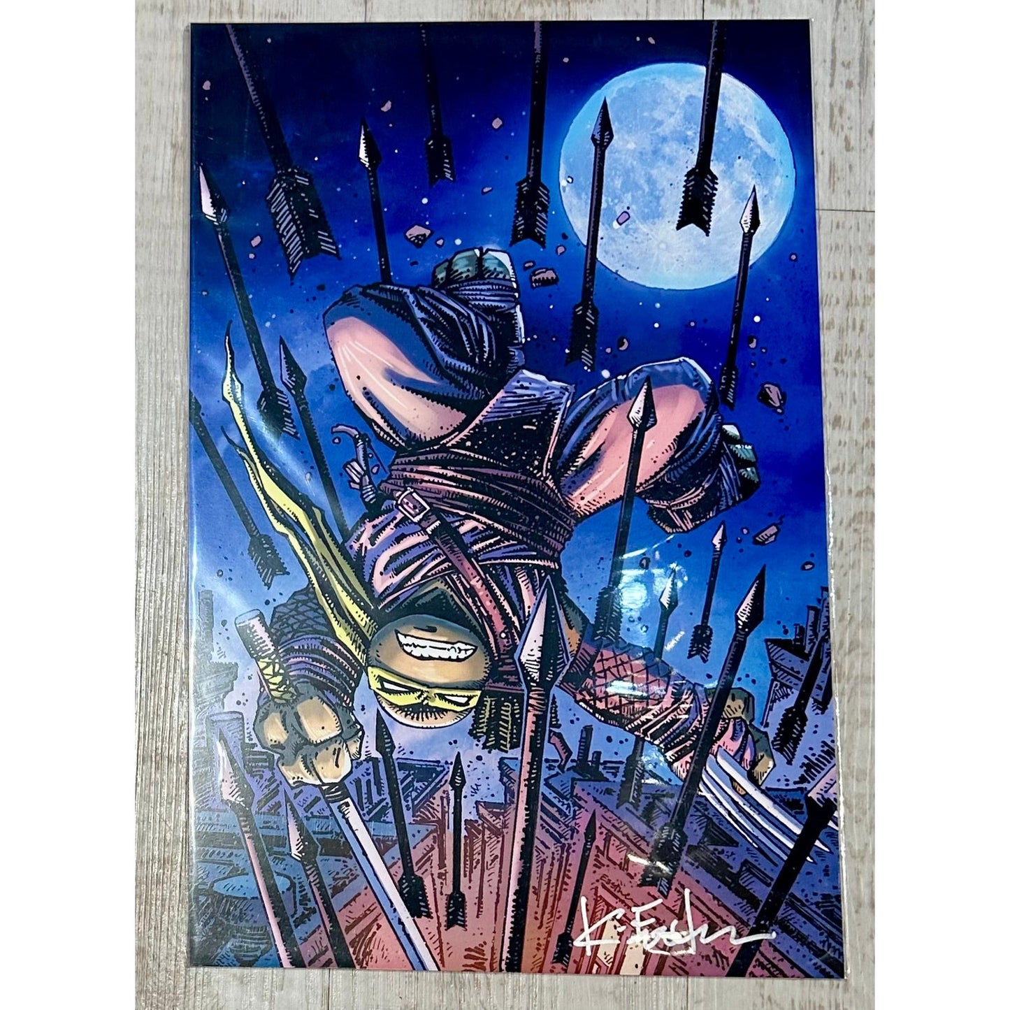 TMNT Signed 11x17 Art Print Complete Set - All 5 Turtles Signed by Kevin Eastman!