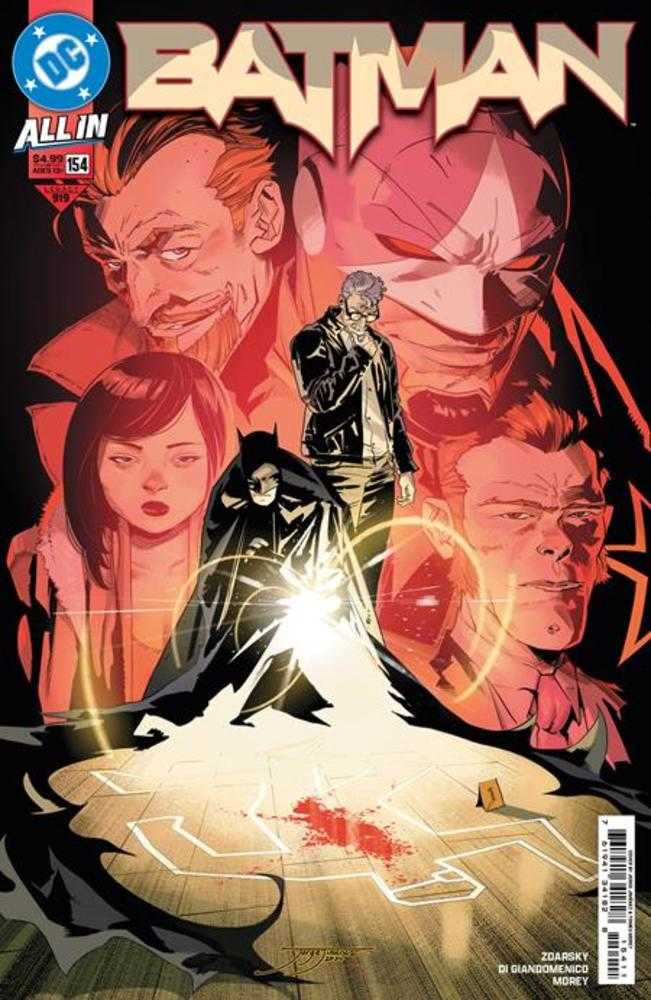 Batman #154 Cover A Jorge Jimenez Murder has rocked the heart of Gotham! Batman and Jim Gordon will have to piece together the clues and discover the truth, no matter how dark. Has the Riddler really gone legit? Is the Court of Owls involved? Meanwhile, p