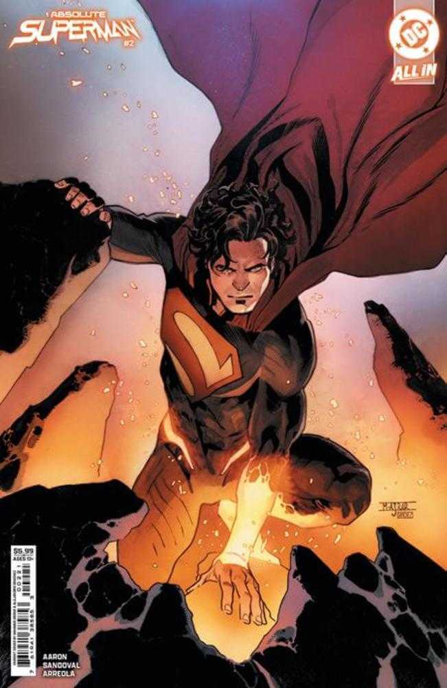 Absolute Superman #2 Cover B Mahmud Asrar Card Stock Variant The Lazarus Corporation sent their most battle-hardened crew of Peacemakers to locate the mysterious fugitive interfering with their mining operations--but they weren't expecting one motor-mouth