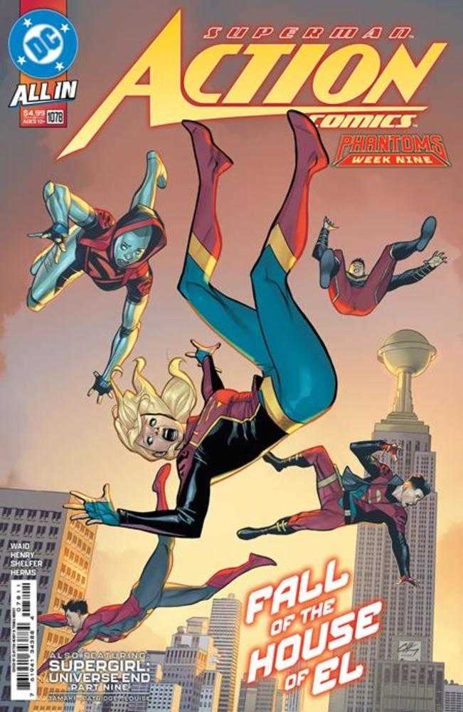 Action Comics #1078 Cover A Clayton Henry Two worlds in peril; only one can be saved. Teaming with his fellow Justice Leaguer, Mr. Terrific, to defend against Aethyr's deadly machinations, the Man of Steel is left on the defensive and out of options. Supe