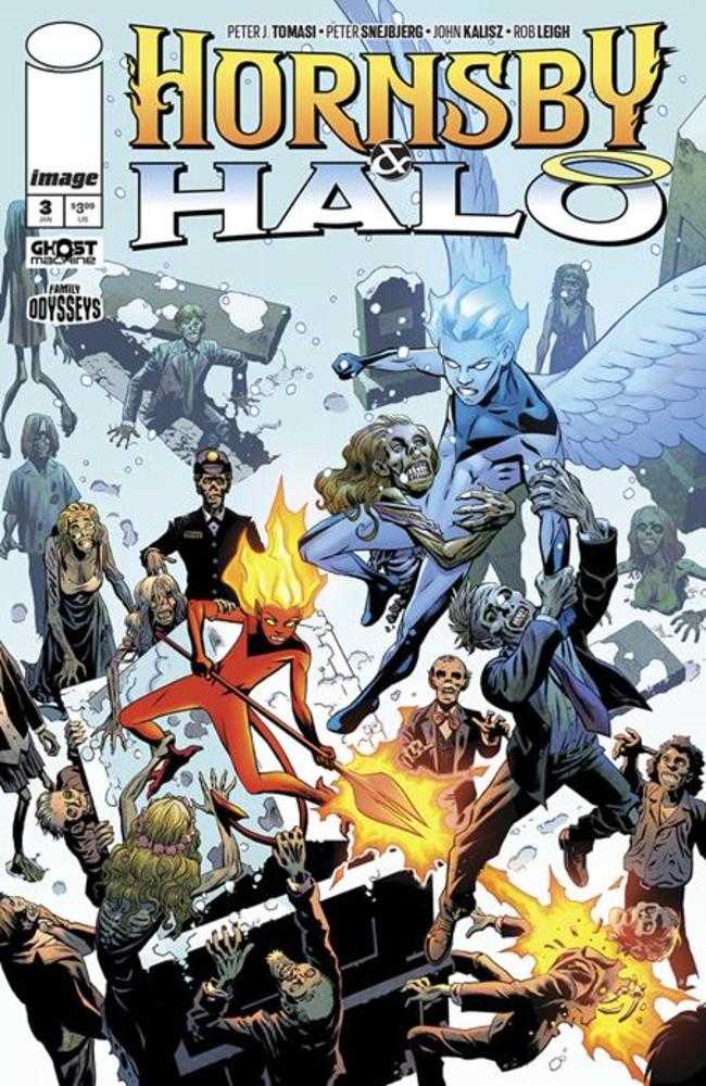 Hornsby & Halo #3 Cover A Peter Snejbjerg & John Kalisz A blizzard hits the town of Warwick... but it's hardly a natural occurrence, as rogue agents of Heaven and Hell try to disrupt the tenuous peace between realms, using Rose Hornsby and Zack Halo as pa