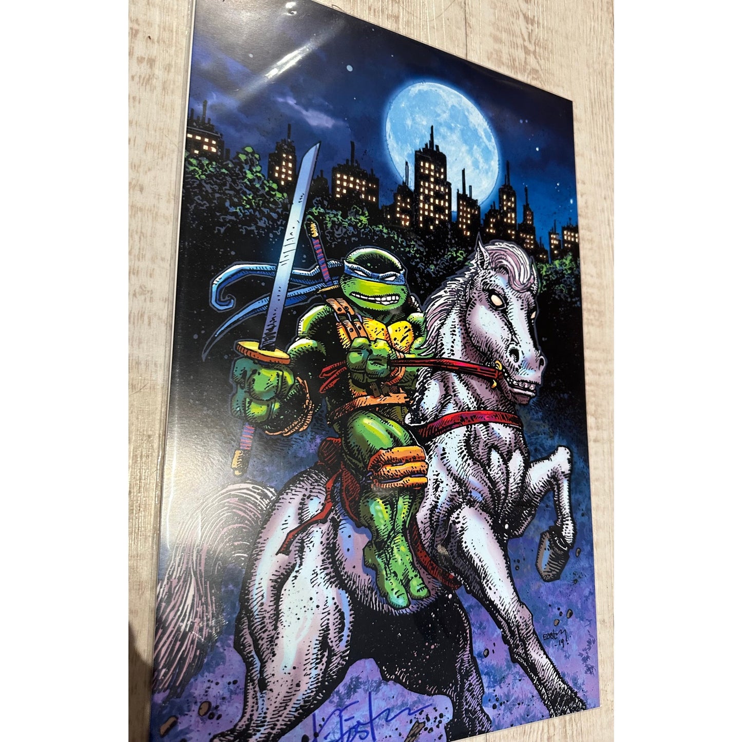 TMNT Signed 11x17 Art Print Complete Set - All 5 Turtles Signed by Kevin Eastman!