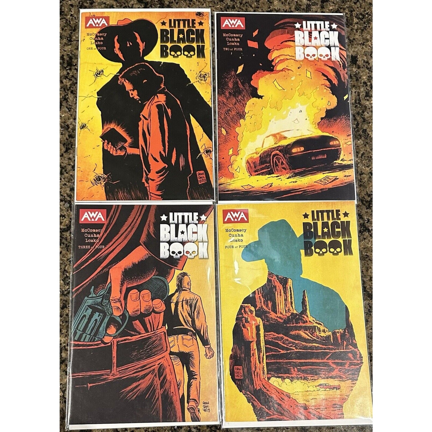 Little Black Book 1-4 2024 Complete AWA Miniseries Full Run 1 2 3 4 McComsey Full Sets & Complete RunsComplete Set: Little Black Book, AWA 2024 Issues #1 - #4, Jeff McComseyThis is a complete set of the Little Black Book miniseries by AWA, issues 1-4. The