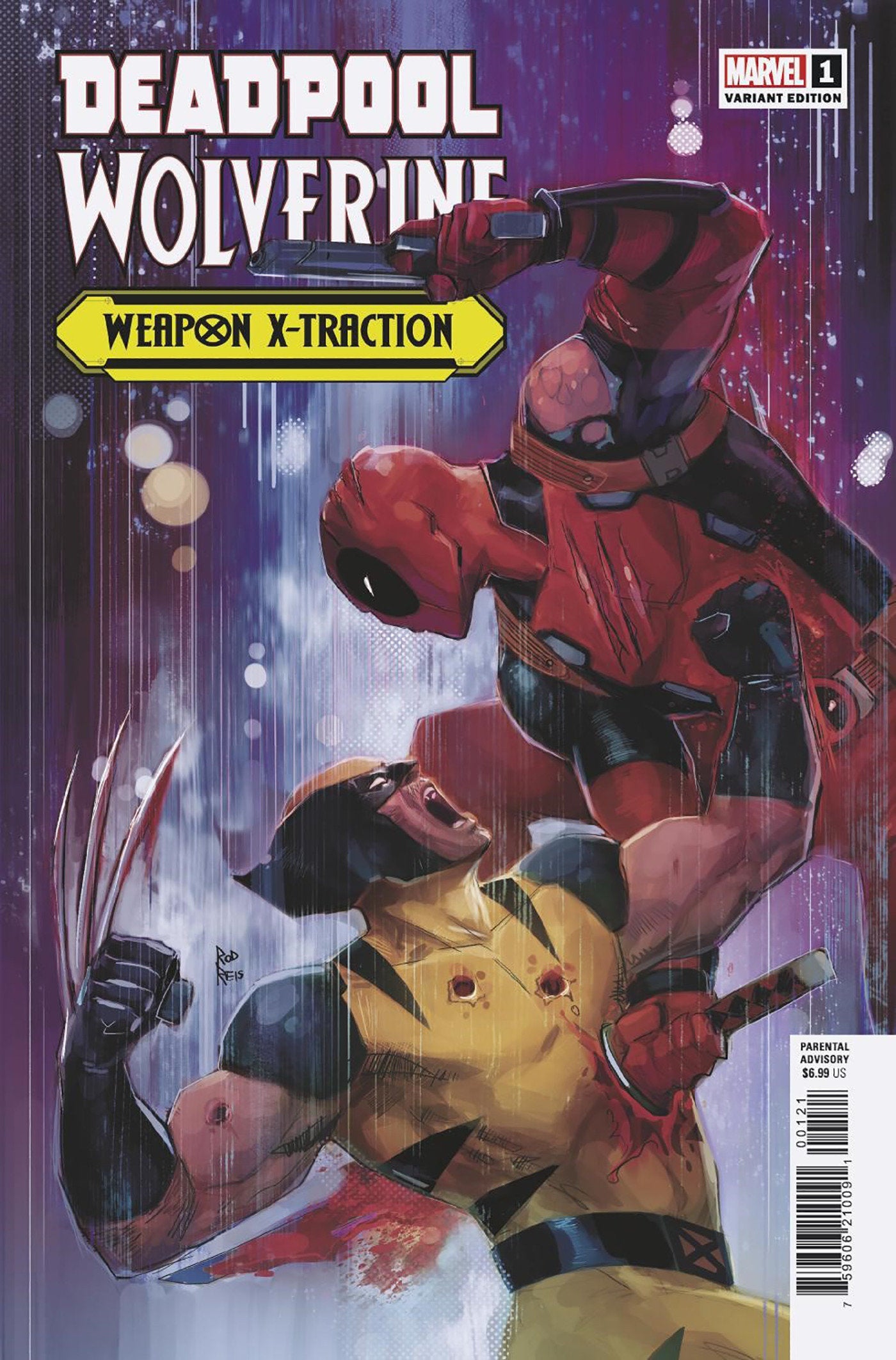 Deadpool/Wolverine: Weapon X-Traction #1 Rod Reis Variant Collected here for the first time: the eight-part epic story SO BIG it ran across the entire Marvel line! When Wolverine and Deadpool are called upon to save the universe, we can absolutely rely on
