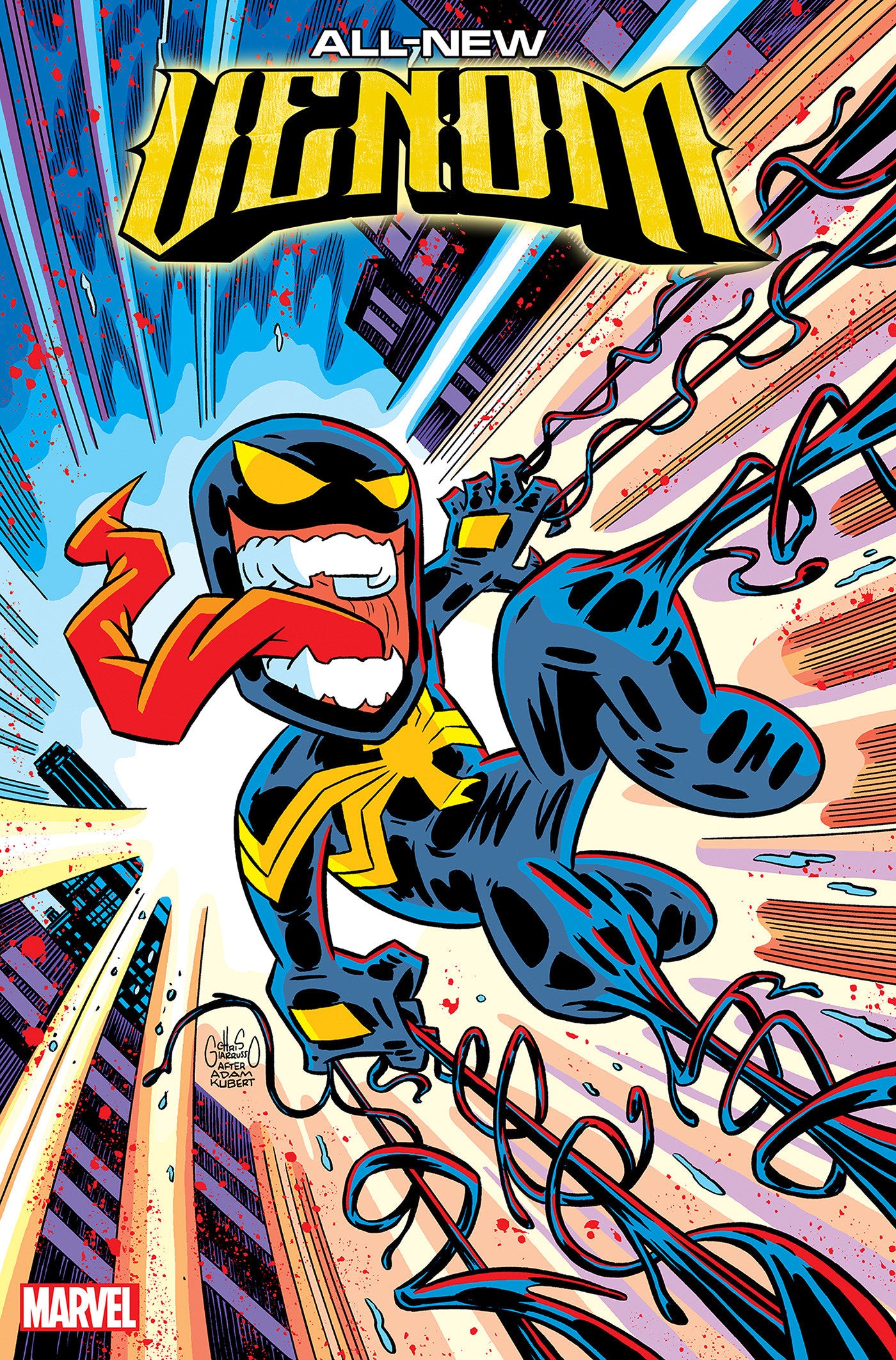 All-New Venom #1 Chris Giarrusso Variant WHO IS THE ALL-NEW VENOM? The smiling, swashbuckling spider-hero New York loves to hate to love is back - and more fun-loving than ever! That's right, it's... Wait, it's VENOM?! An all-new host is taking the symbio