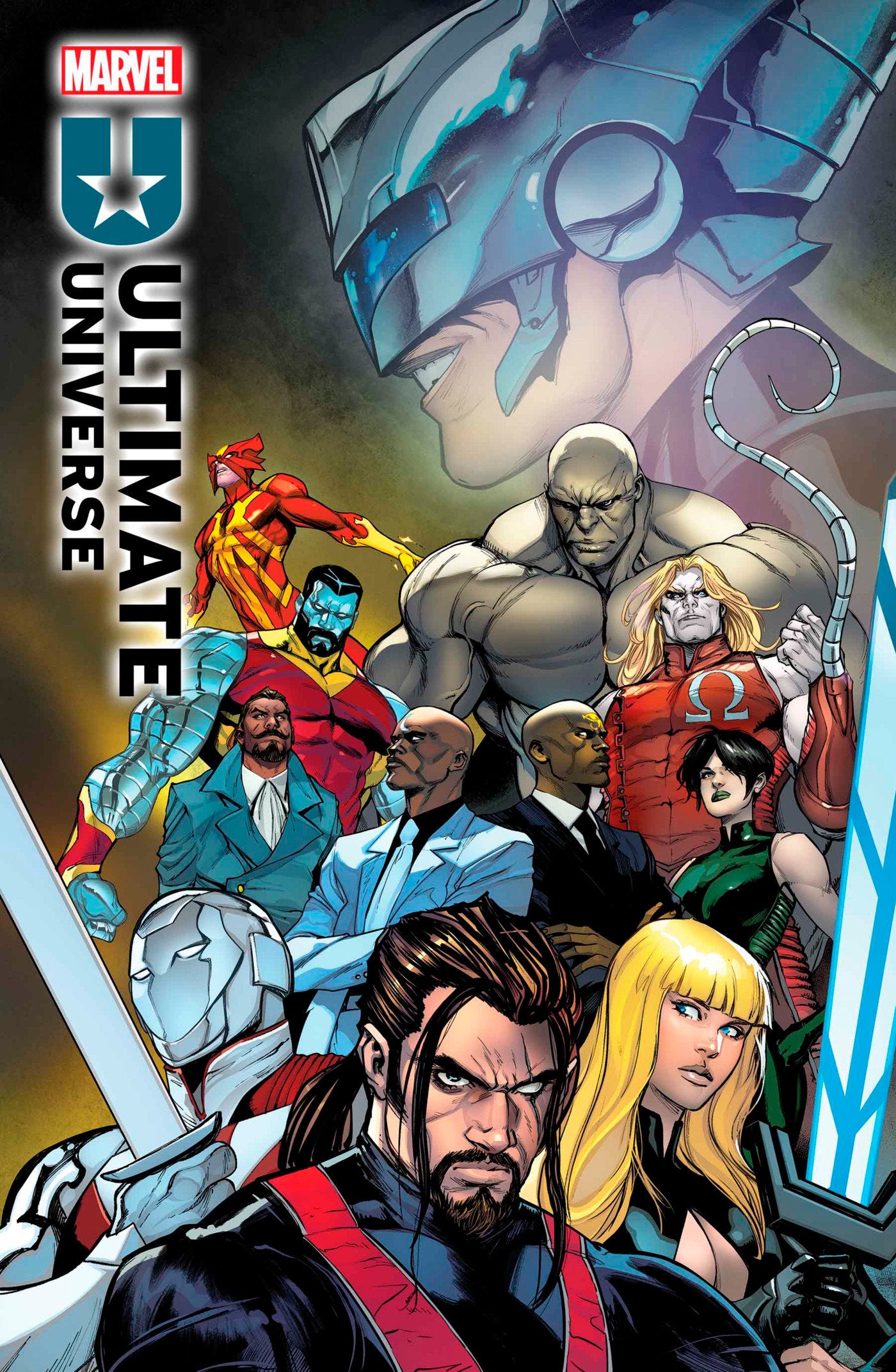 Ultimate Universe: One Year In #1 Stefano Caselli Variant THE CLOCK IS TICKING DOWN TO THE MAKER'S ARRIVAL! Deniz Camp flips the narrative on ULTIMATES and takes us inside the Maker's Council! The heroes of the Ultimate Universe aren't the only ones who h