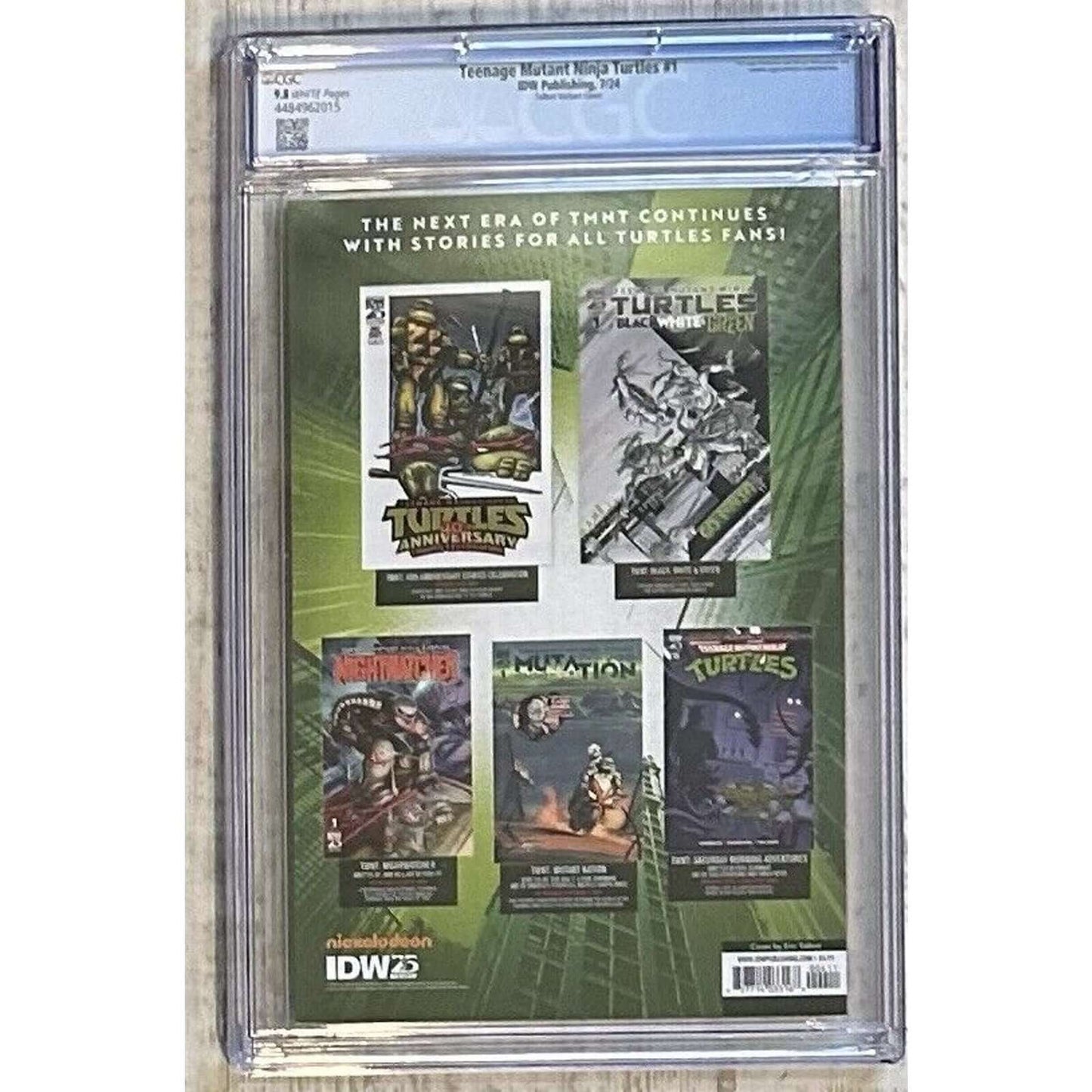 Teenage Mutant Ninja Turtles # 2024 Cover N - Talbot 40th Anniversary CGC 9.8 This is a rare and highly collectible Teenage Mutant Ninja Turtles comic book featuring cover artist Rafael Albuquerque and writers Dave Wachter, Joëlle Jones, and Jason Aaron.