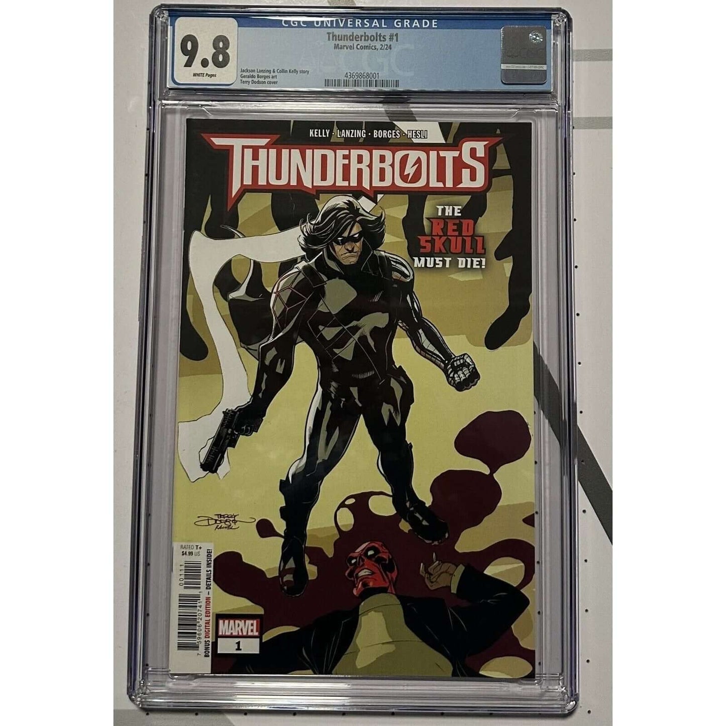 Thunderbolts #1 - Marvel (2024) CGS 9.8 - KEY: DEATH OF RED SKULL! 1 of 3 9.8s! KEY ISSUE:Thunderbolts, Vol. 5 #1 - CGC 9.8 White Pages - Cover AMarvel Comics - 20241 OF ONLY 3 CGS 9.8 GRADED EXAMPLES!!!KEY: 1st Appearance of New Thunderbolts Team Lead by