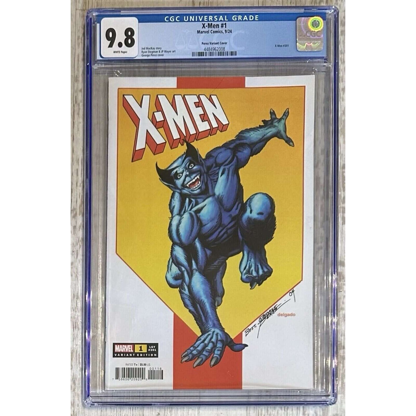 X-MEN #1 - Marvel - George Perez Edgar Delgado 1:25 Variant Edition - CGC 9.8 This rare and highly collectible X-MEN #1 comic book from Marvel Comics features an artist cover by George Perez and a 1:25 variant edition. The first printing comic book is gra