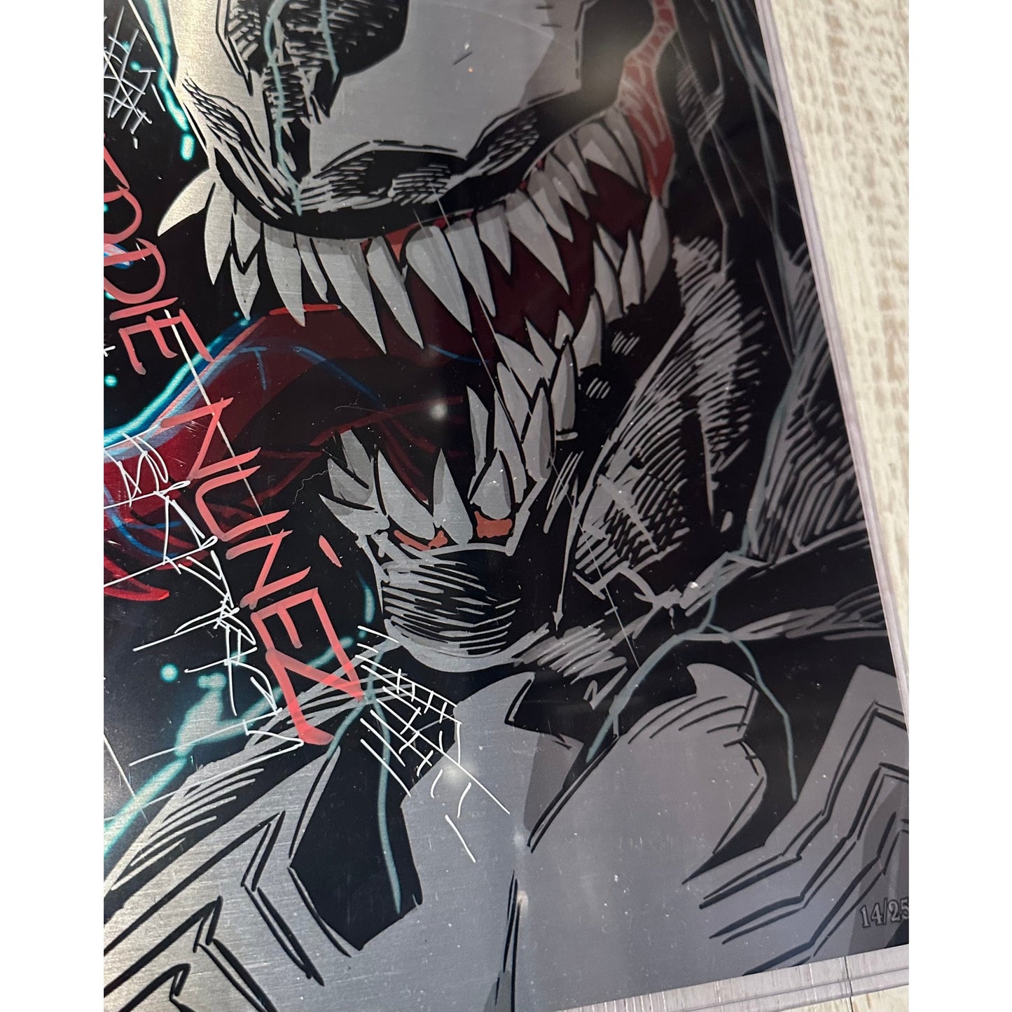 Venom SHADOW RAIN 11x17 METAL Art Print SIGNED by Eddie Nunez!