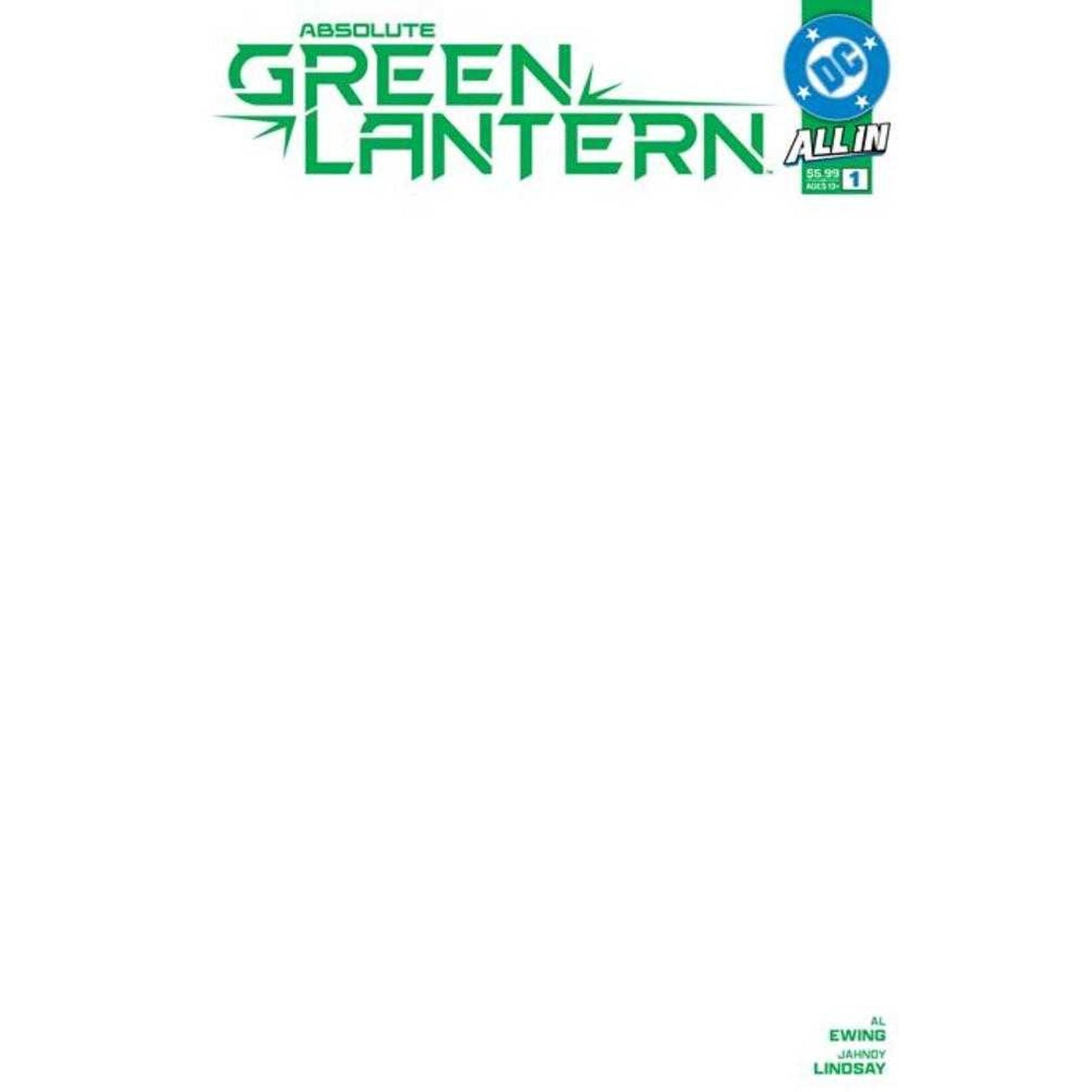 Absolute Green Lantern #1 Cover H Blank Card Stock Variant