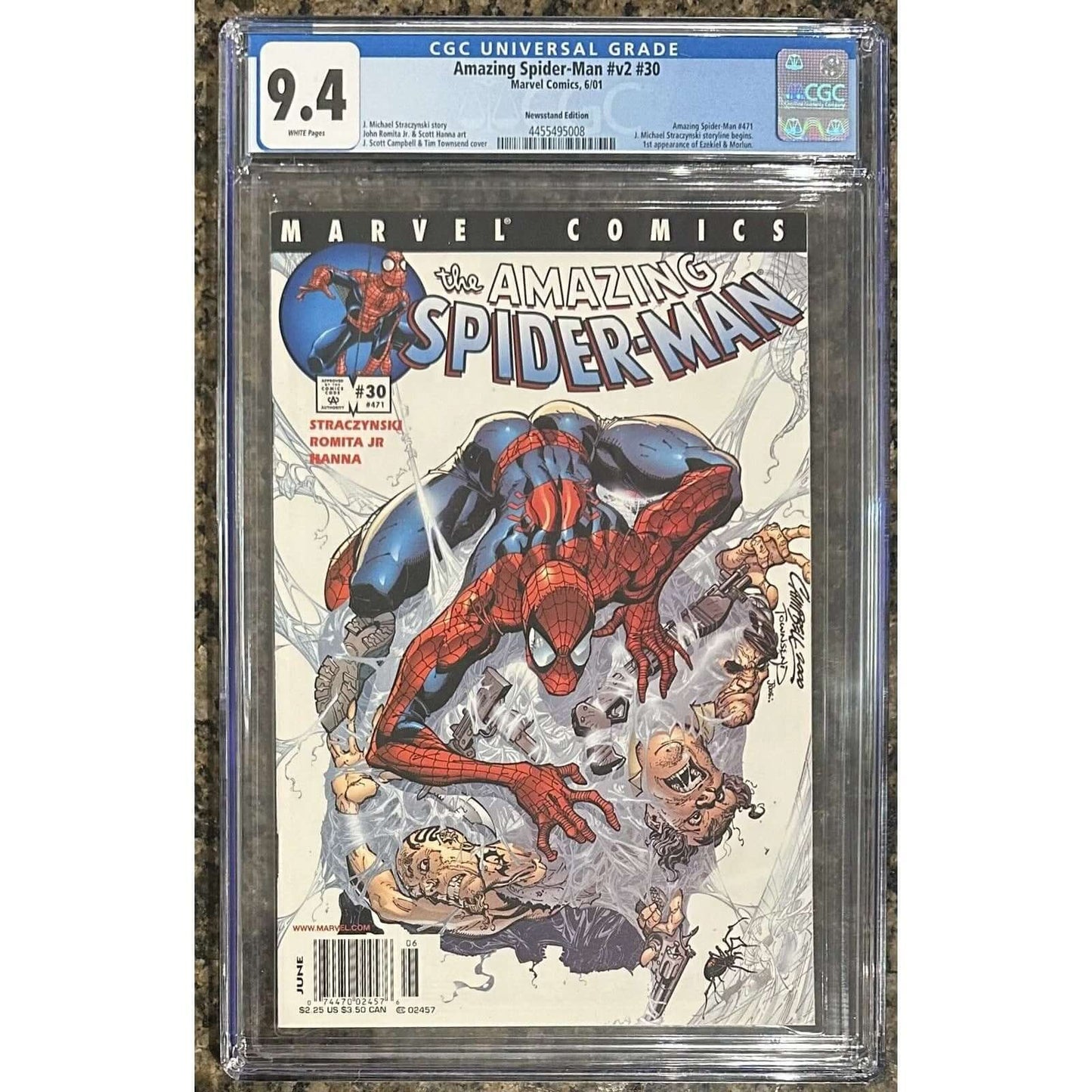 The Amazing Spider-Man, Vol. 2 #30 Newsstand - Marvel Comics-CGC 9.4 - 1st App This is an incredible copy of The Amazing Spider-Man, Vol. 2 #30, published by Marvel Comics in 2001. It features a Newsstand Variant and Cover Variant - B, making it a must-ha