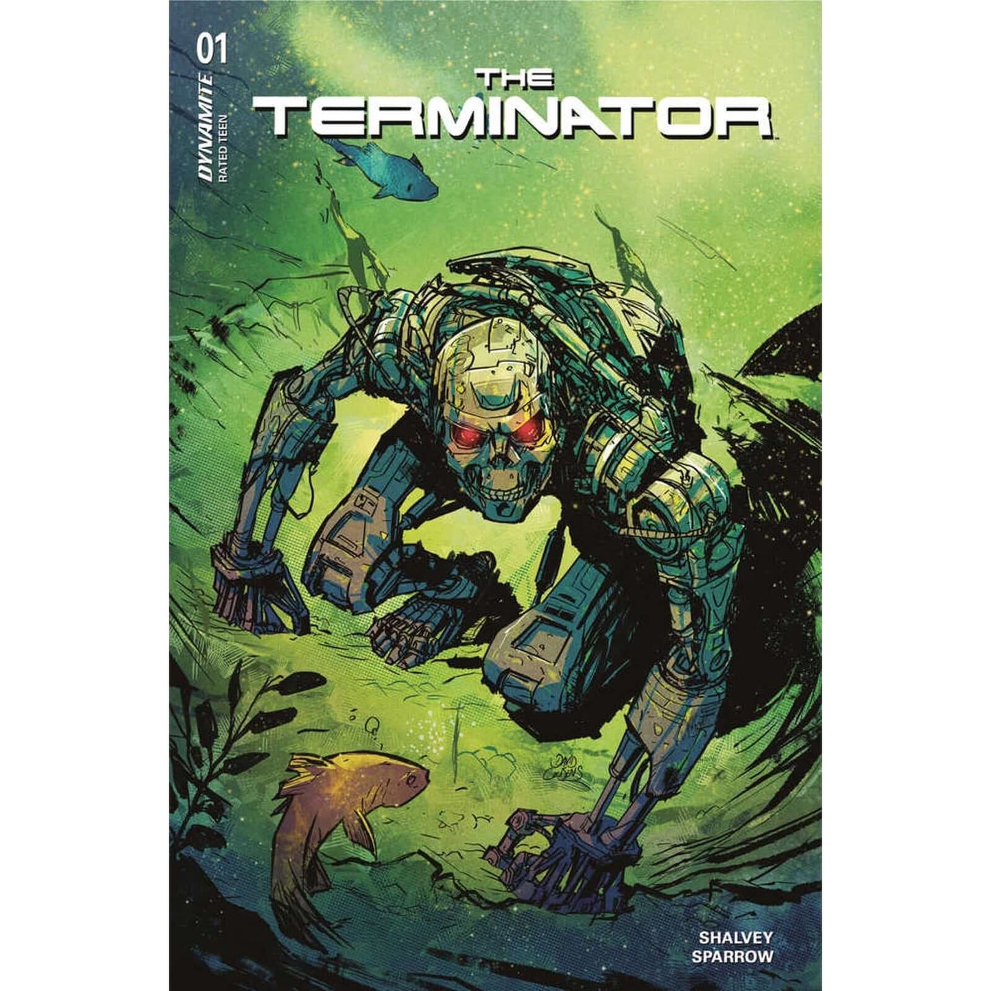 Terminator #1 Cover D Cousens - Dynamite 2024 The plans to kill Sarah Connor and her son John have failed, but the genocidal Skynet isn't out of options yet. There are still a few more avenues into the past that will allow it to destroy the human resistan