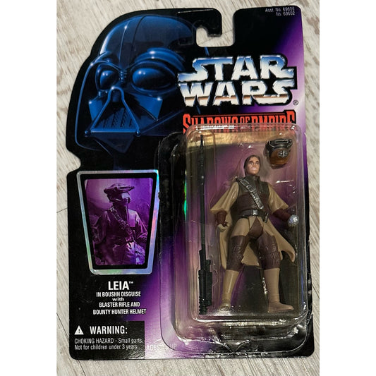 1996 Kenner Star Wars Power of the Force: Princess Leia Organa (Boushh Disguise) with Blaster Rifle & Bounty Hunter Helmet