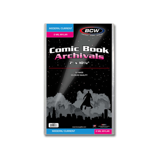 BCW - Comic Book Archival Bags - Mylar - 7 x 10 1/2 - 2 MIL - 100 ct.