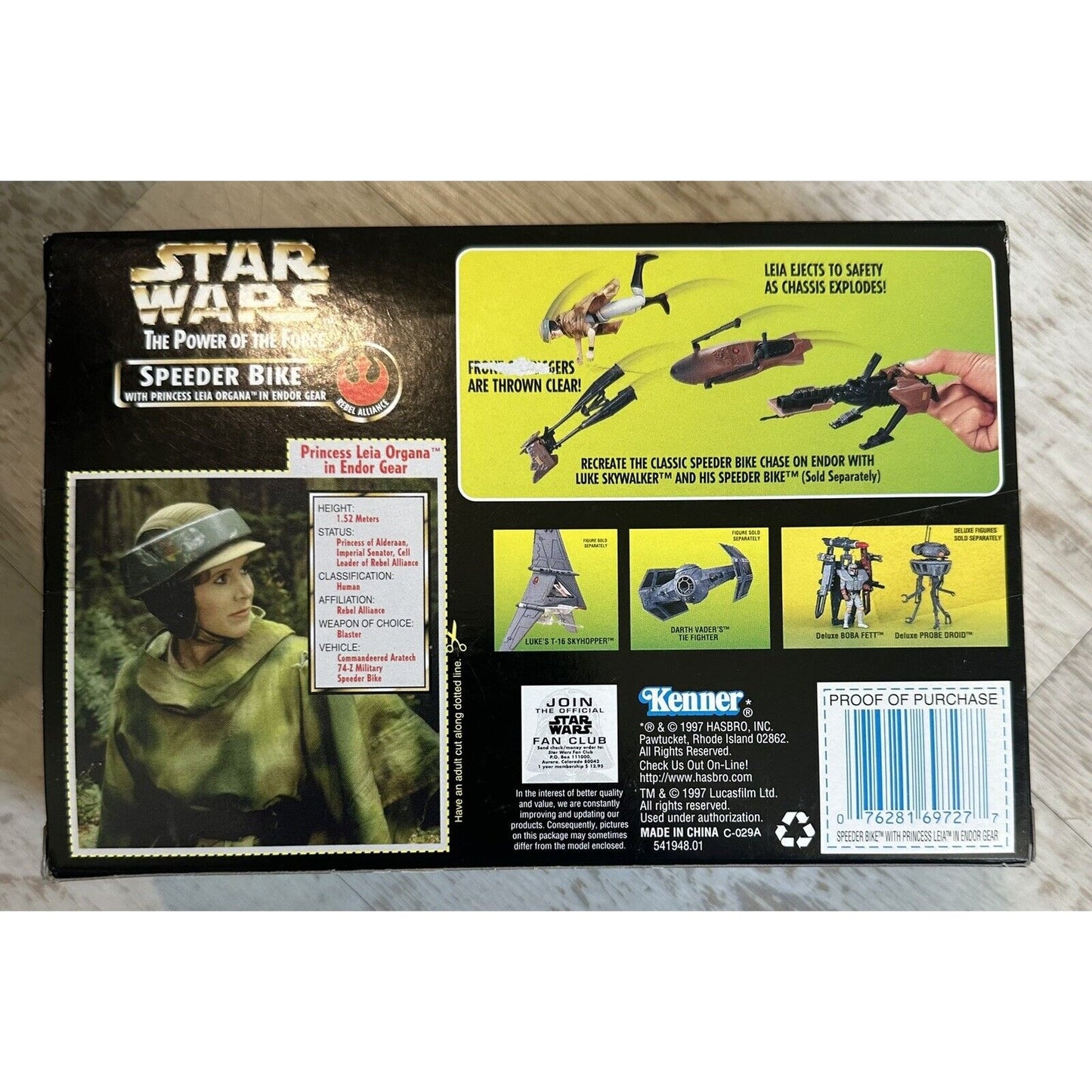 Star Wars: Power Of The Force Speeder Bike Leia Kenner Rebel Explode ROTJ