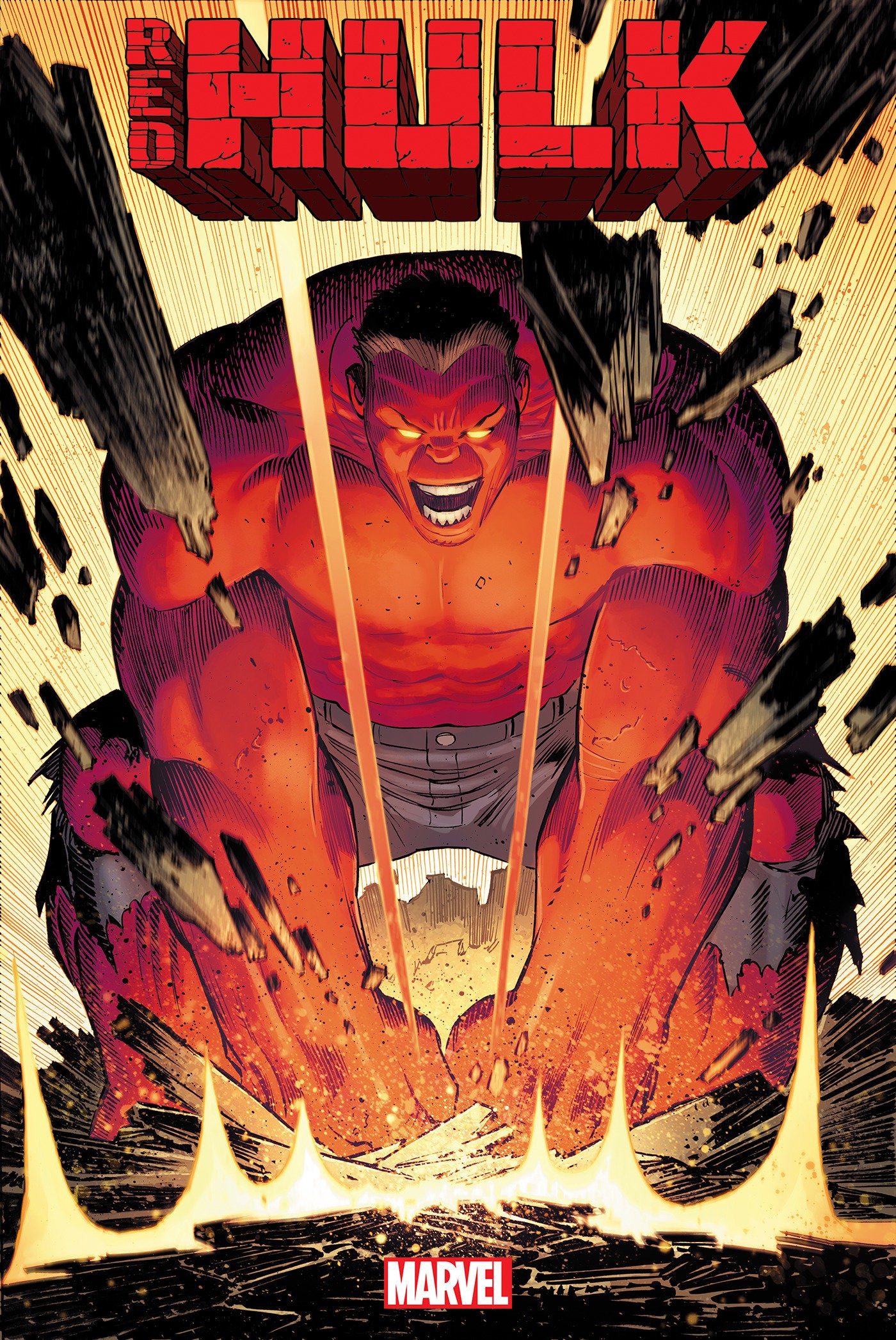 Red Hulk #1 John Romita Jr. Variant [Doom] RED HULK RAGES INTO ONE WORLD UNDER DOOM! •THUNDERBOLT ROSS - in a cell deep below the ground - is a prisoner of DOCTOR DOOM And he is not alone. Brilliant military, criminal and political minds have been gathere