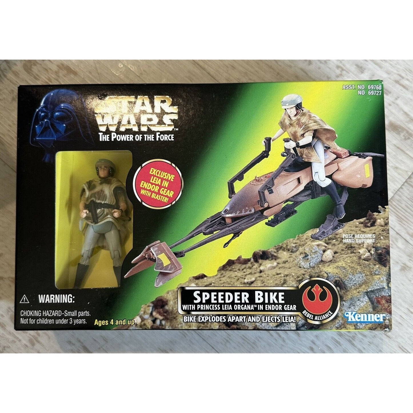 Star Wars: Power Of The Force Speeder Bike Leia Kenner Rebel Explode ROTJ